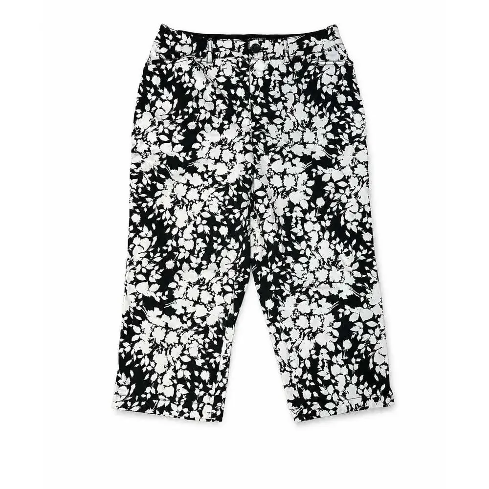 Croft & Barrow Women's Black and White Trousers